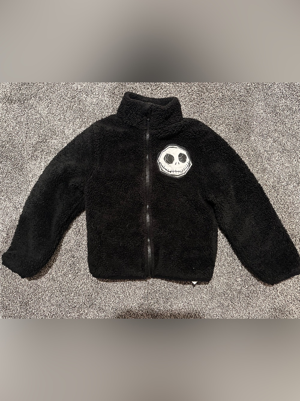 Disney Jack Skeleton Kids Black Fleece Jacket - Cozy Warm Outerwear size 5/6
